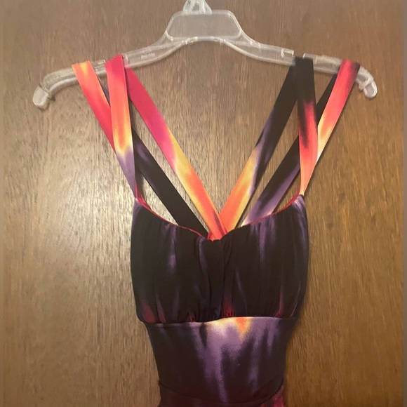 BISOU BISOU SZ-4 Multicolor Crisscross Strap Long Dress - Picture 2 of 8